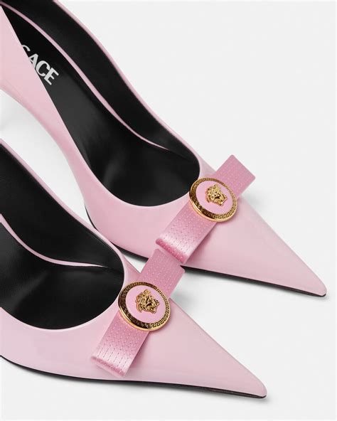 ballerine versace|Versace pink ribbon pump.